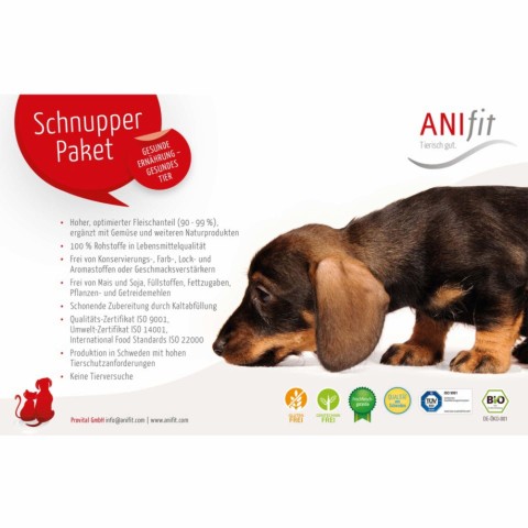 Hund Nassfutter Hunde-Schnupperpaket 400g 1 Set mit verschiedenen Sorten / Flocken / Testpackungen -4- Anifit