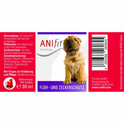 Dog Supplements Flea and Tick Protection (Floh- u. Zeckenschutz) 30ml 1 Piece -2- Anifit